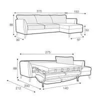 Lucy Three Seater Chaise Corner Sofa